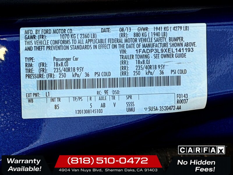 2014 Ford Focus ST - Photo 27 - Sherman Oaks, CA 91403-1701