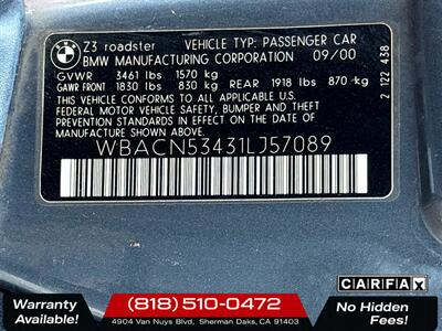 2001 BMW Z3 3.0i   - Photo 25 - Sherman Oaks, CA 91403-1701