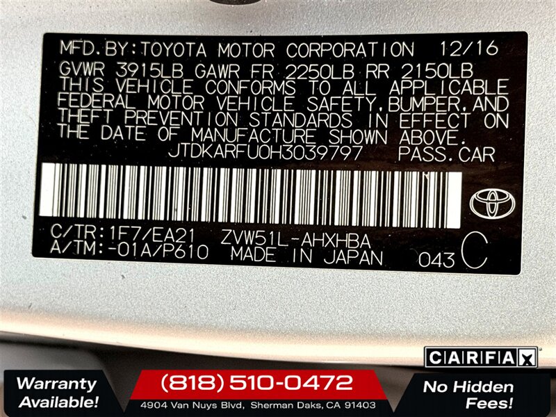 2017 Toyota Prius Three Touring   - Photo 25 - Sherman Oaks, CA 91403-1701