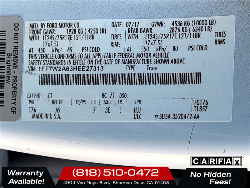 2017 Ford F-250 Super Duty XL - Photo 27 - Sherman Oaks, CA 91403-1701