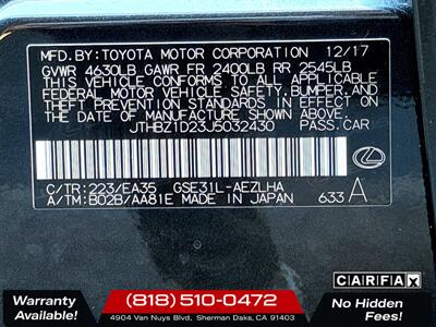2018 Lexus IS 350   - Photo 37 - Sherman Oaks, CA 91403-1701