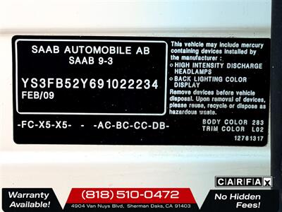 2009 Saab 9-3 2.0T SportCombi   - Photo 30 - Sherman Oaks, CA 91403-1701
