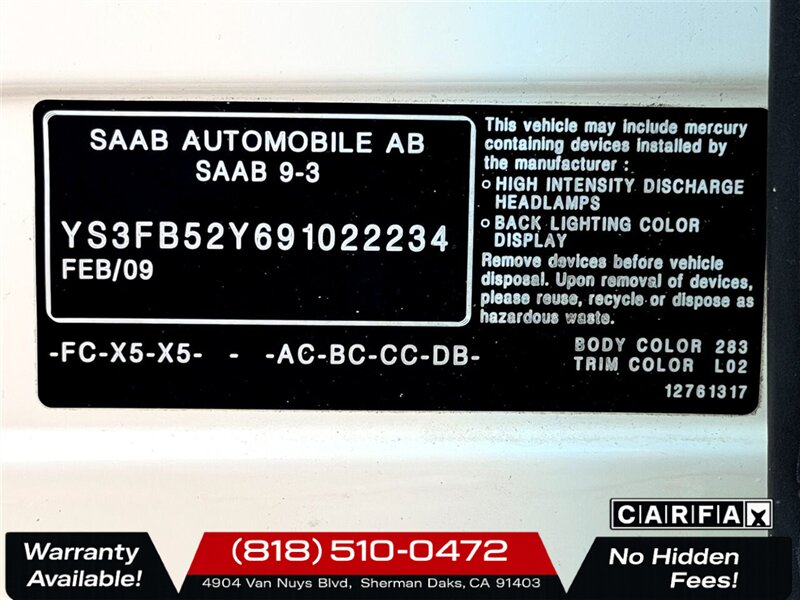 2009 Saab 9-3 2.0T SportCombi   - Photo 30 - Sherman Oaks, CA 91403-1701