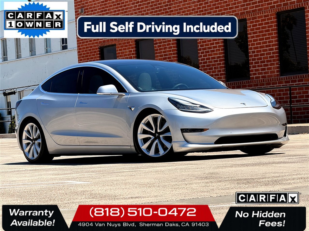 2018 Tesla Model 3 Long Range   - Photo 1 - Sherman Oaks, CA 91403-1701