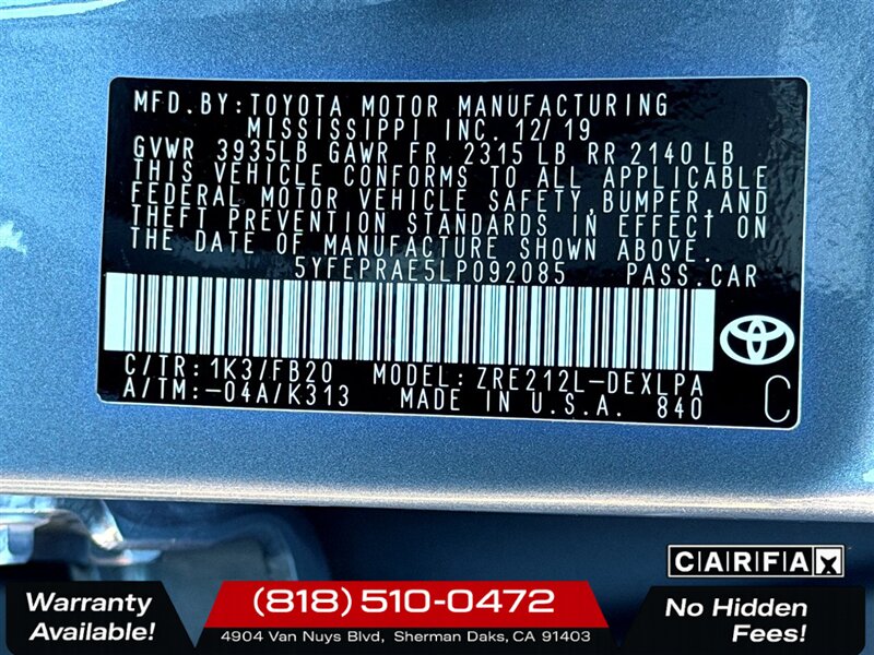 2020 Toyota Corolla LE - Photo 28 - Sherman Oaks, CA 91403-1701
