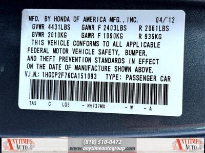 2012 Honda Accord EX 2.4   - Photo 29 - Sherman Oaks, CA 91403-1701