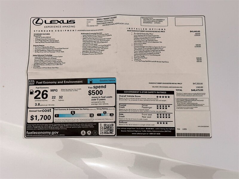 2023 Lexus ES 350   - Photo 29 - Sherman Oaks, CA 91403-1701