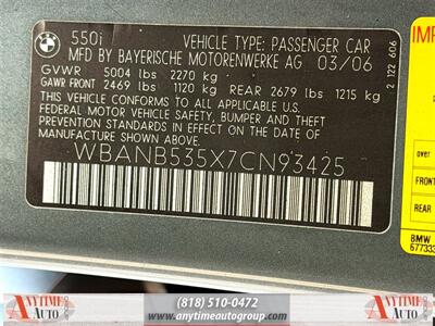 2007 BMW 550i   - Photo 32 - Sherman Oaks, CA 91403-1701