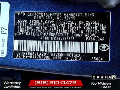 2016 Toyota Camry SE - Photo 31 - Sherman Oaks, CA 91403-1701