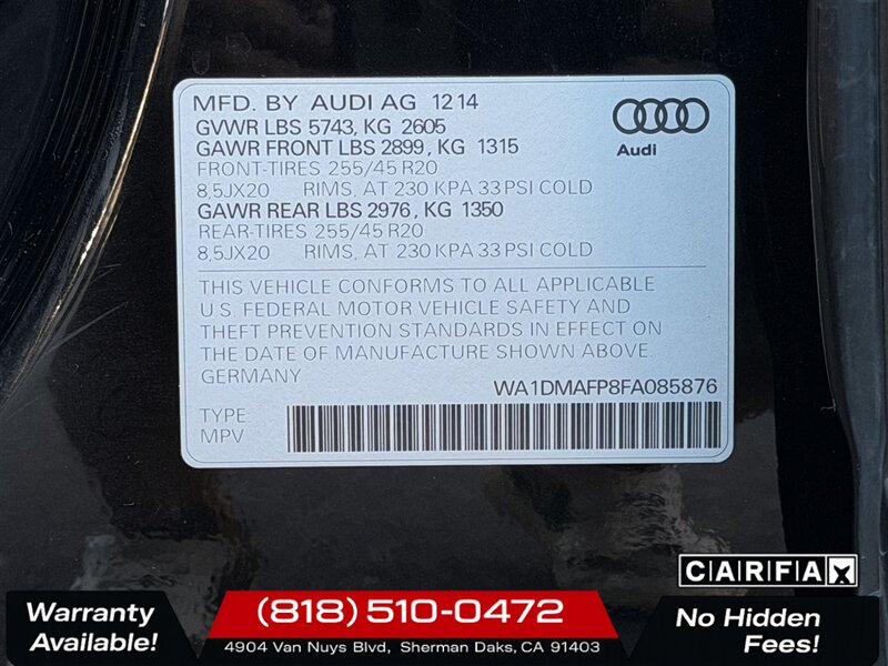 2015 Audi Q5 3.0 quattro TDI Premium Plus - Photo 34 - Sherman Oaks, CA 91403-1701
