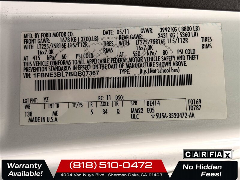 2011 Ford E-350 SD XLT - Photo 21 - Sherman Oaks, CA 91403-1701