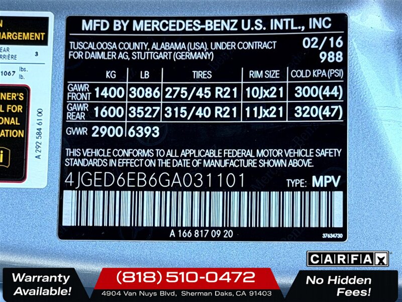 2016 Mercedes-Benz GLE 450 AMG® 4MATIC®   - Photo 29 - Sherman Oaks, CA 91403-1701