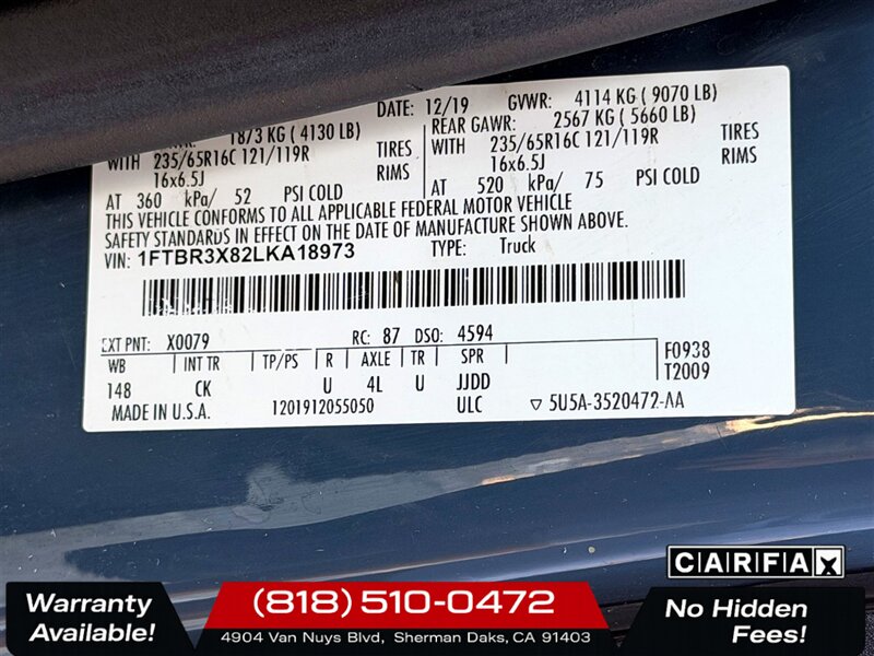 2020 Ford Transit 3D Extended Cargo Van - Photo 21 - Sherman Oaks, CA 91403-1701