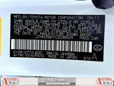 2012 Lexus CT 200h 200h   - Photo 25 - Sherman Oaks, CA 91403-1701