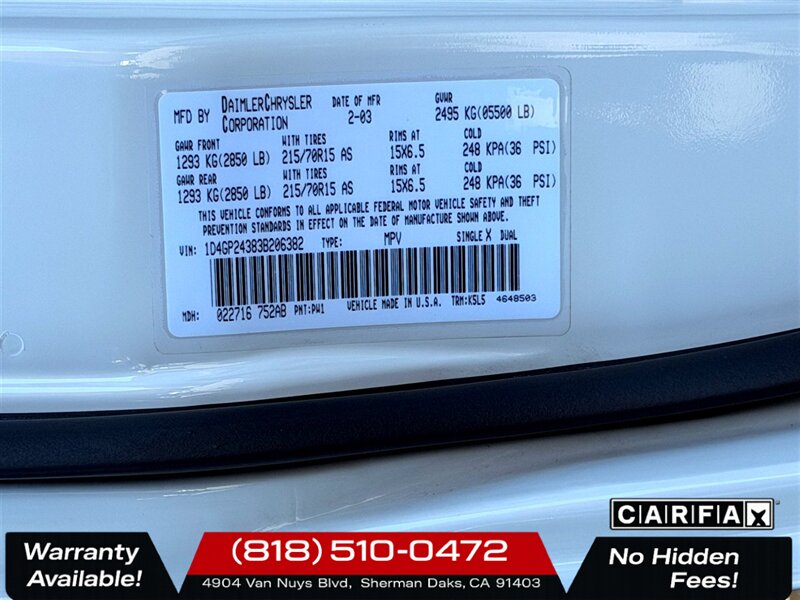 2003 Dodge Grand Caravan SE Wheelchair Accessible Mobility Van - Photo 28 - Sherman Oaks, CA 91403-1701