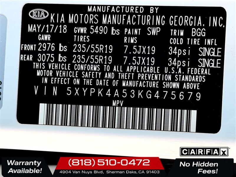 2019 Kia Sorento SX V6 - Photo 34 - Sherman Oaks, CA 91403-1701