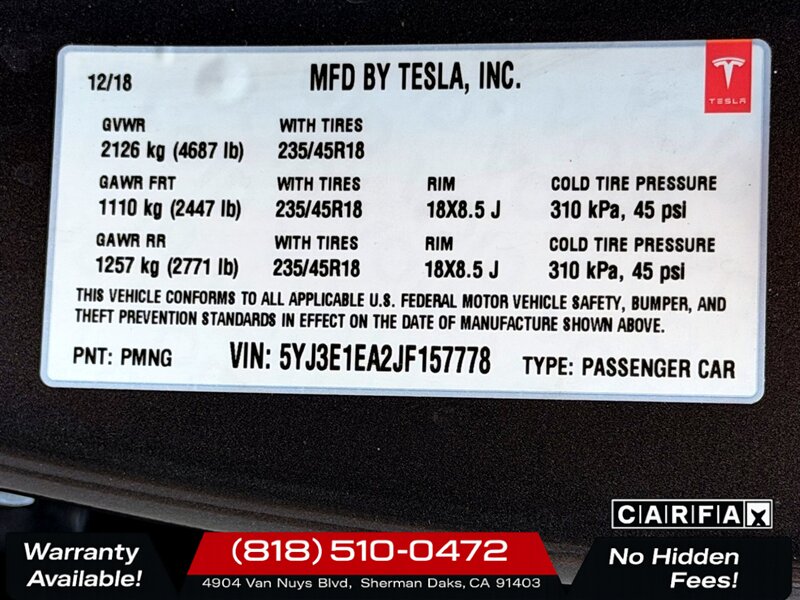 2018 Tesla Model 3 Mid Range - Photo 28 - Sherman Oaks, CA 91403-1701