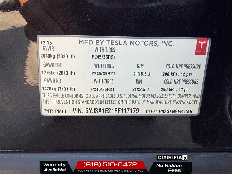 2015 Tesla Model S 85D - Photo 15 - Sherman Oaks, CA 91403-1701