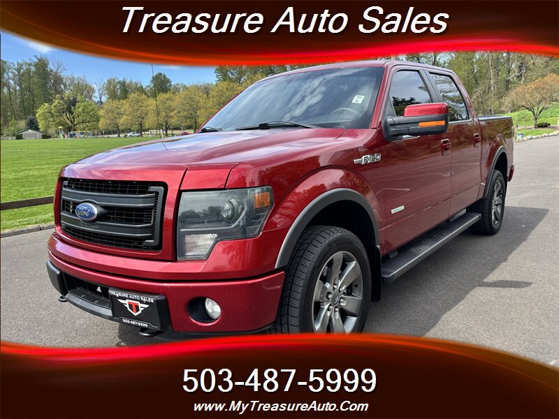 Red 2013 Ford F-150 FX4 SuperCrew 4WD Pickup Truck Four-Wheel Drive Automatic
