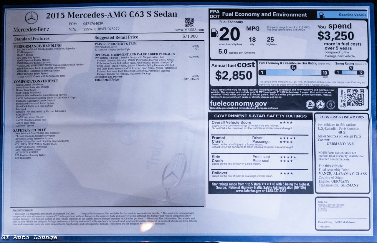 2015 Mercedes-Benz C 63 S AMG Edition 1 - Photo 68 - Rancho Cordova, CA 95742