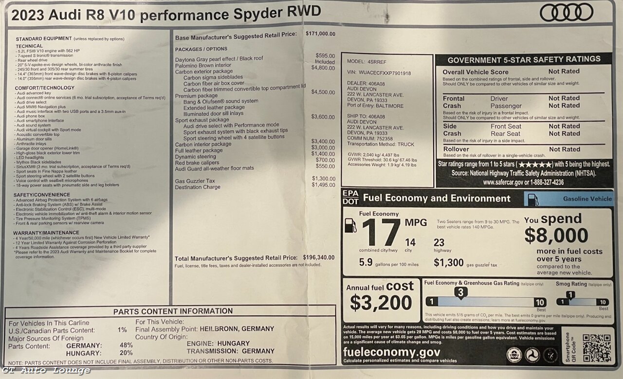 2023 Audi R8 5.2 V10 performance Spyder - Photo 40 - Rancho Cordova, CA 95742