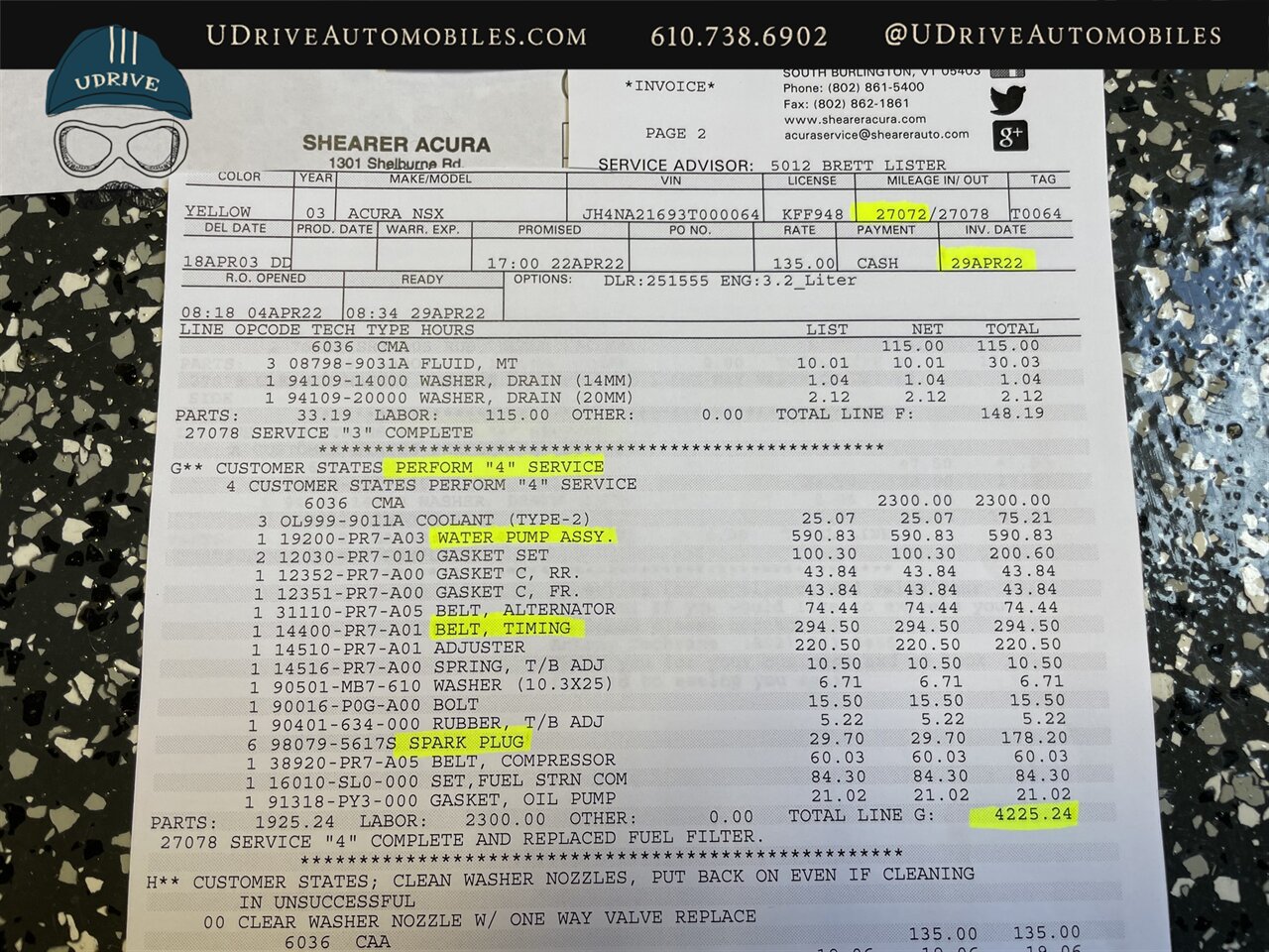 2003 Acura NSX NSX-T  Spa Yellow over Yellow Lthr 1 of 13 Produced - Photo 68 - West Chester, PA 19382