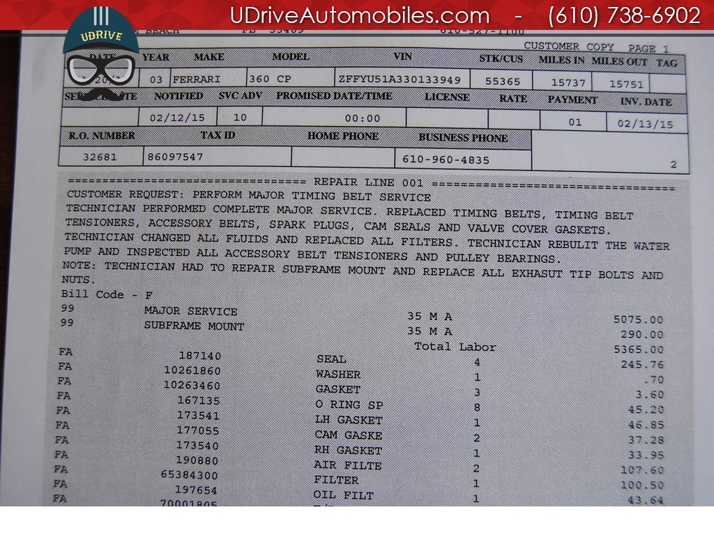 2003 Ferrari 360 360 6 Speed Manual Modulars Shields Serviced   - Photo 34 - West Chester, PA 19382