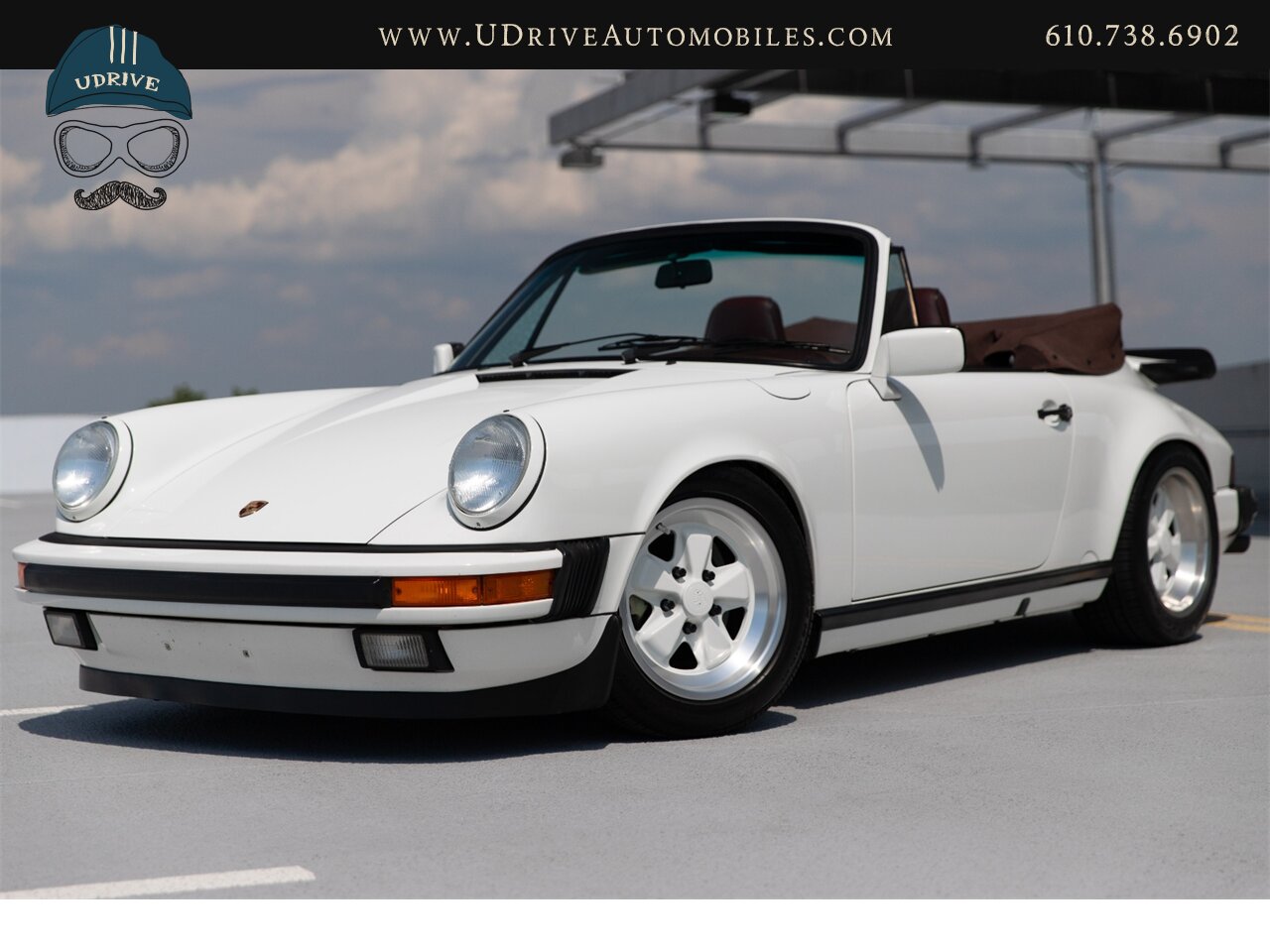 1987 Porsche 911 Carrera Cabriolet G50 5 Speed Sport Seats  Locking Differential Front Rear Spoilers Sport Shocks White Fuchs - Photo 1 - West Chester, PA 19382