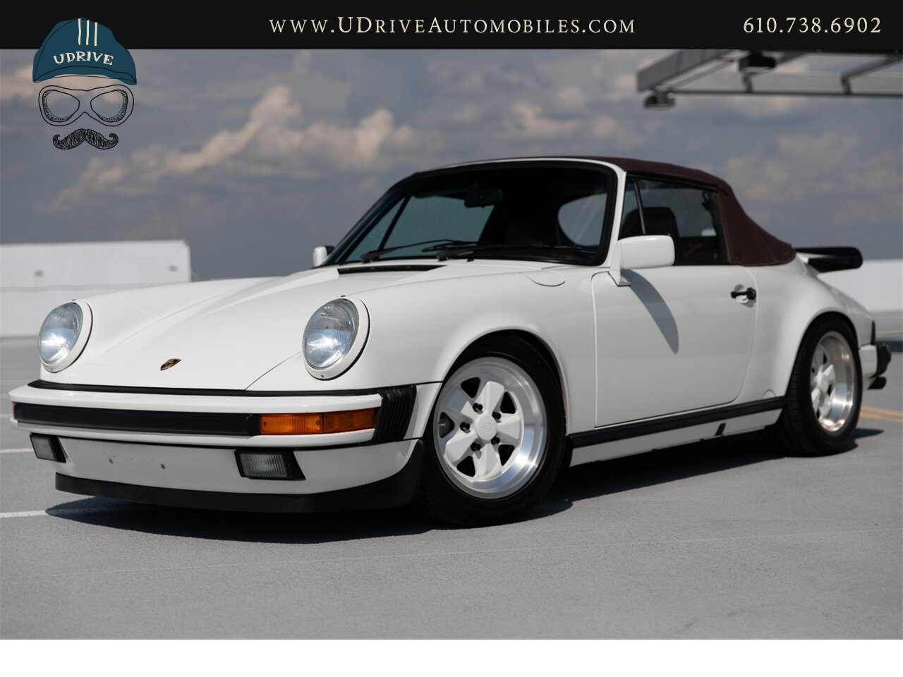 1987 Porsche 911 Carrera Cabriolet G50 5 Speed Sport Seats  Locking Differential Front Rear Spoilers Sport Shocks White Fuchs - Photo 3 - West Chester, PA 19382