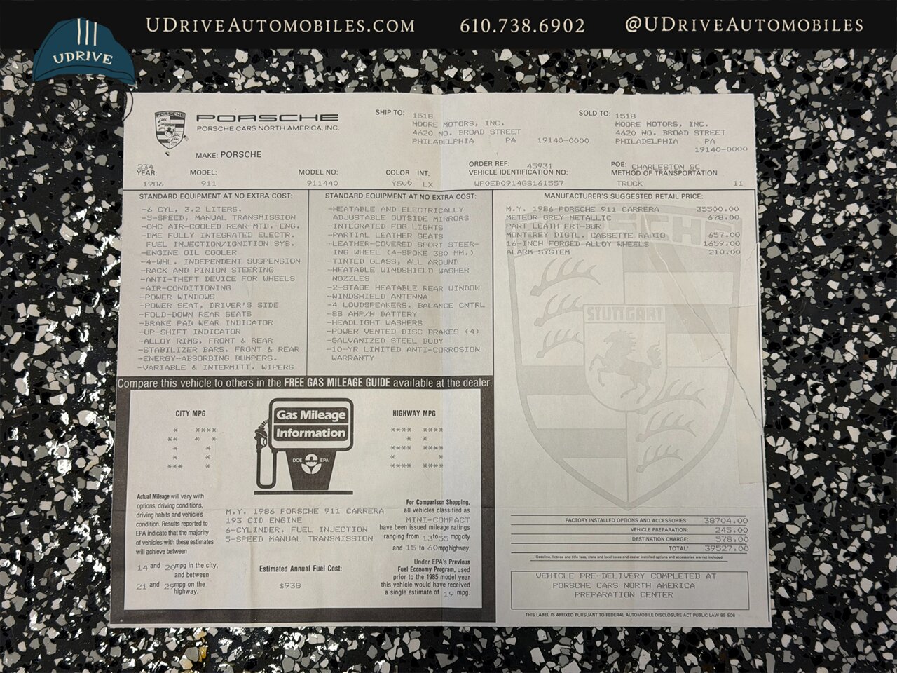 1986 Porsche 911 Carrera Targa 1 Owner Detailed Service History Rare Colorway $26k in Recent Receipts - Photo 83 - West Chester, PA 19382