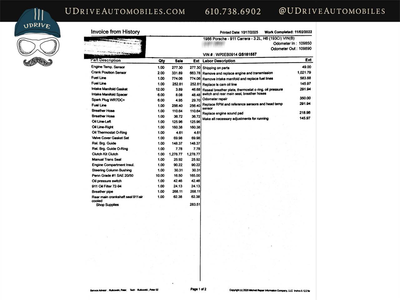 1986 Porsche 911 Carrera Targa 1 Owner Detailed Service History Rare Colorway $26k in Recent Receipts - Photo 95 - West Chester, PA 19382