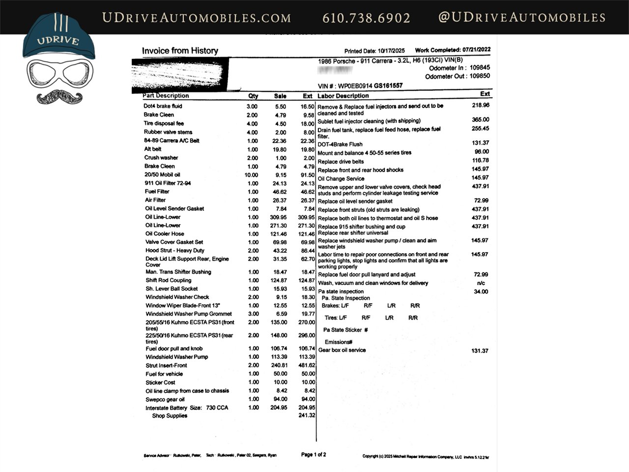 1986 Porsche 911 Carrera Targa 1 Owner Detailed Service History Rare Colorway $26k in Recent Receipts - Photo 97 - West Chester, PA 19382
