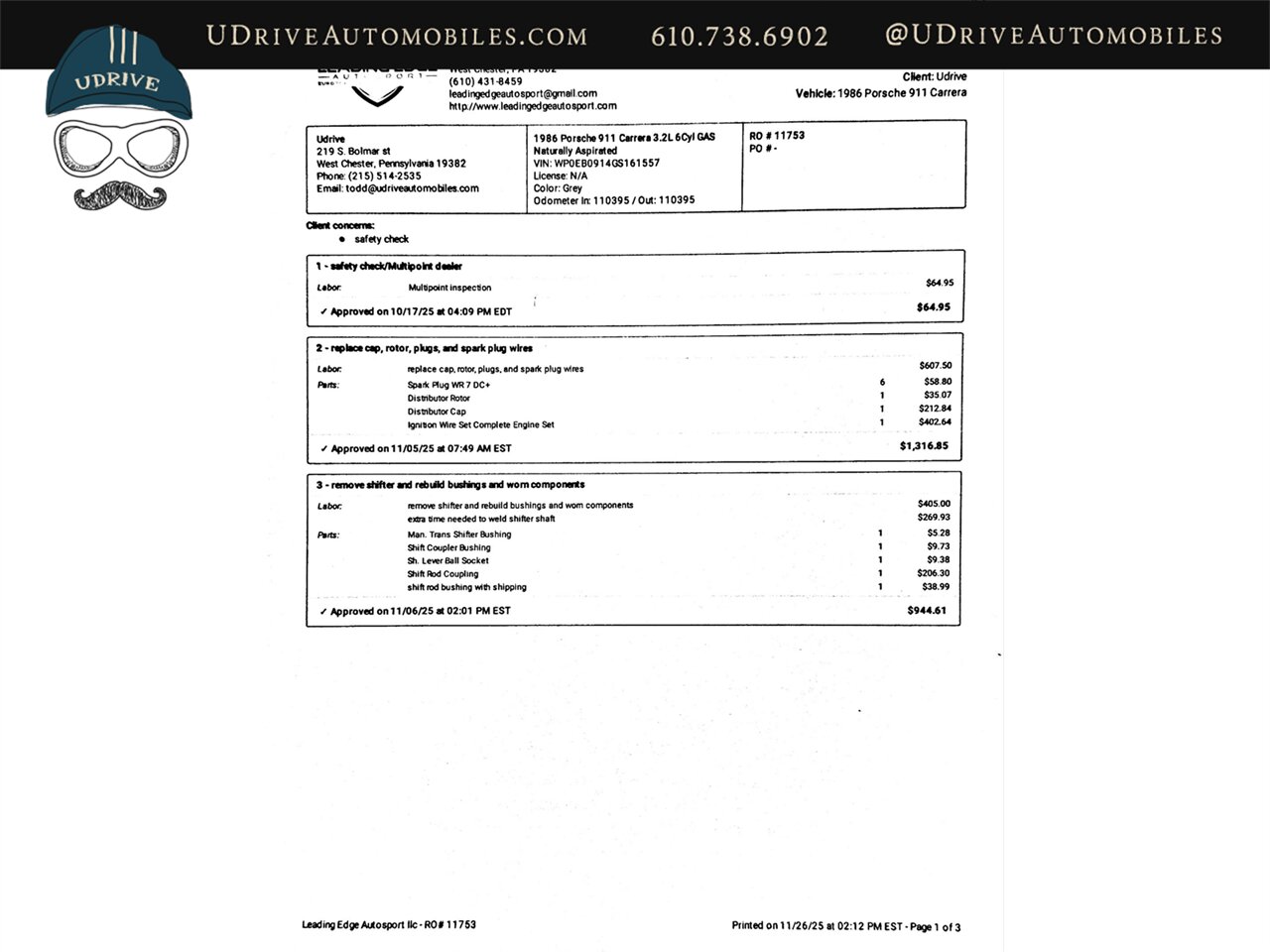 1986 Porsche 911 Carrera Targa 1 Owner Detailed Service History Rare Colorway $26k in Recent Receipts - Photo 89 - West Chester, PA 19382
