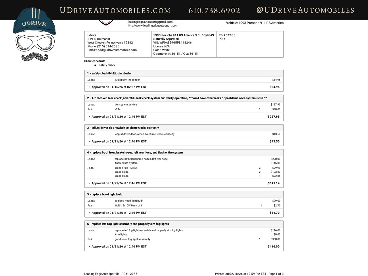 1993 Porsche 911 RS America All 4 Options LSD AC Sunroof Radio - Photo 123 - West Chester, PA 19382