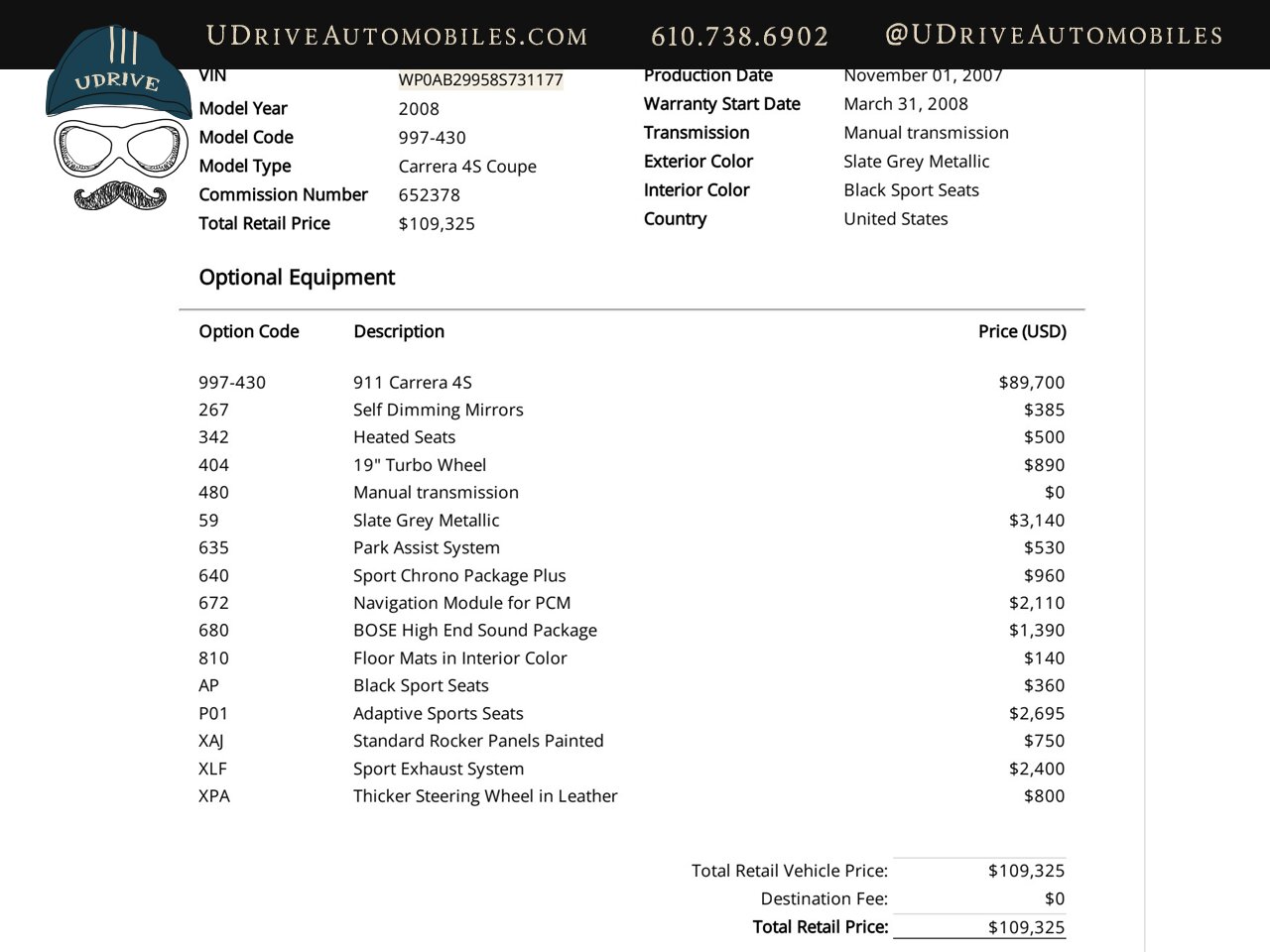 2008 Porsche 911 Carrera 4S  997 6 Speed Chrono Sport Exhaust Thicker Steering Whl - Photo 1 - West Chester, PA 19382