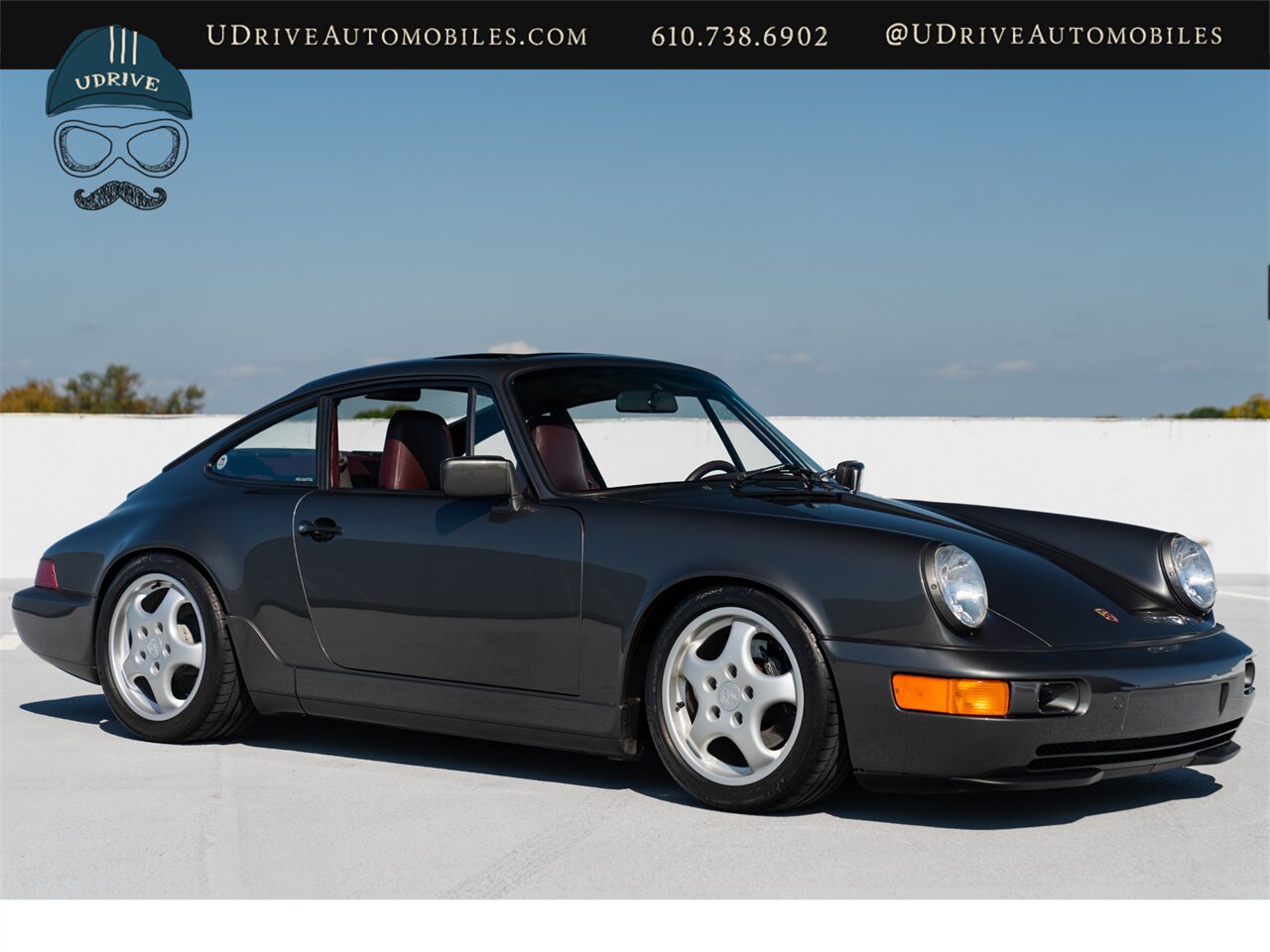 1990 Porsche 911 Carrera 2  964 C2 5 Speed Slate Grey over Burgundy  Service History Engine Reseal - Photo 17 - West Chester, PA 19382