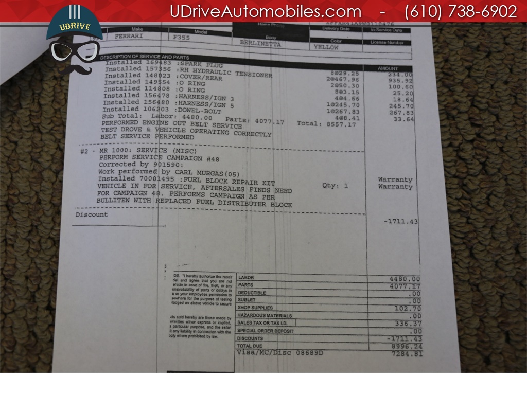 1998 Ferrari 355 6 Speed Manual GTB Berlinetta Service History   - Photo 42 - West Chester, PA 19382