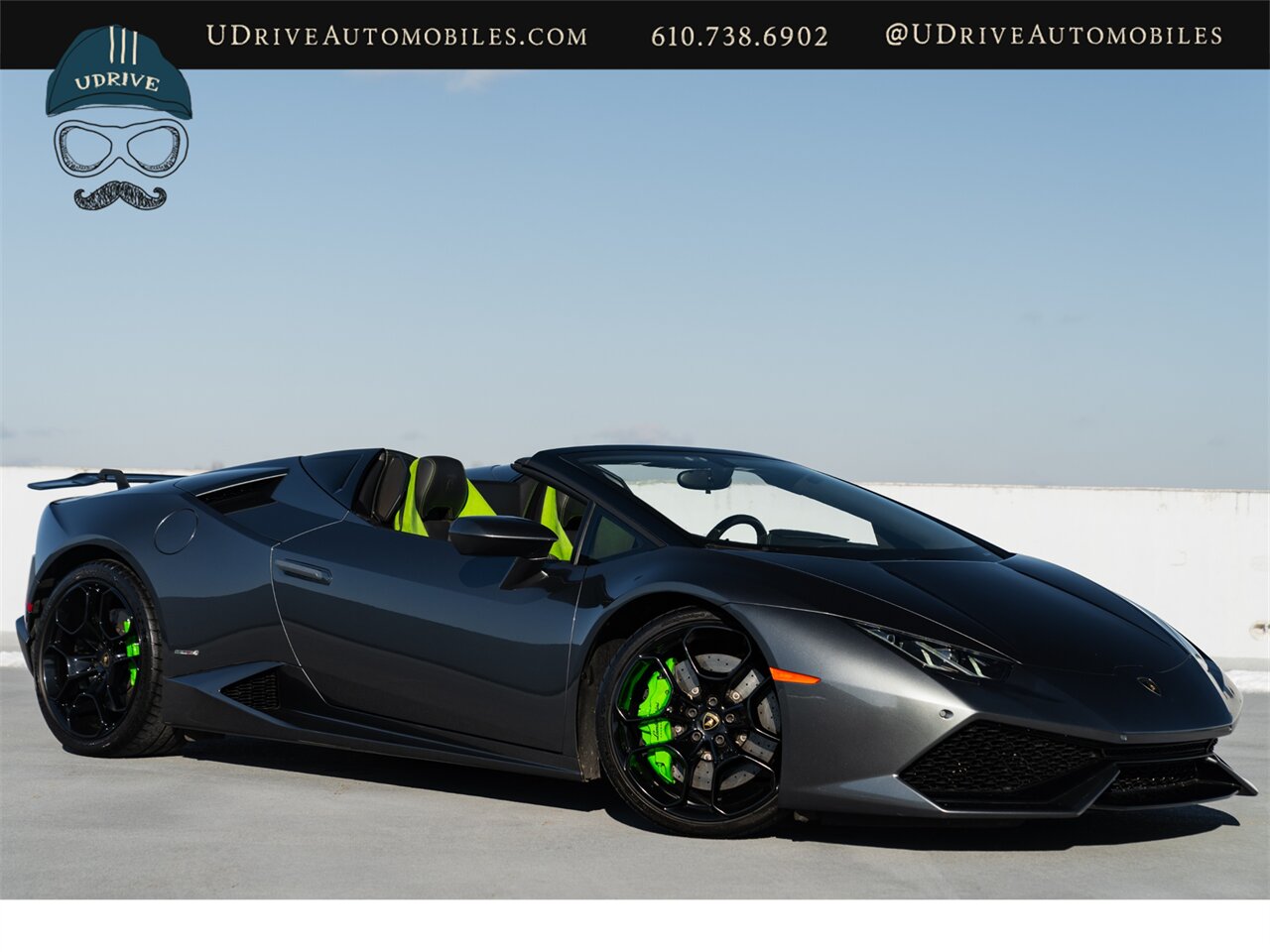 2016 Lamborghini Huracan LP 610-4 Spyder  1 Owner Fresh Service Lift System Sport Exhst Sportivo Verde Fauns Interior CCB Green Calipers RVC Dynamic Steer Full Body PPF - Photo 5 - West Chester, PA 19382