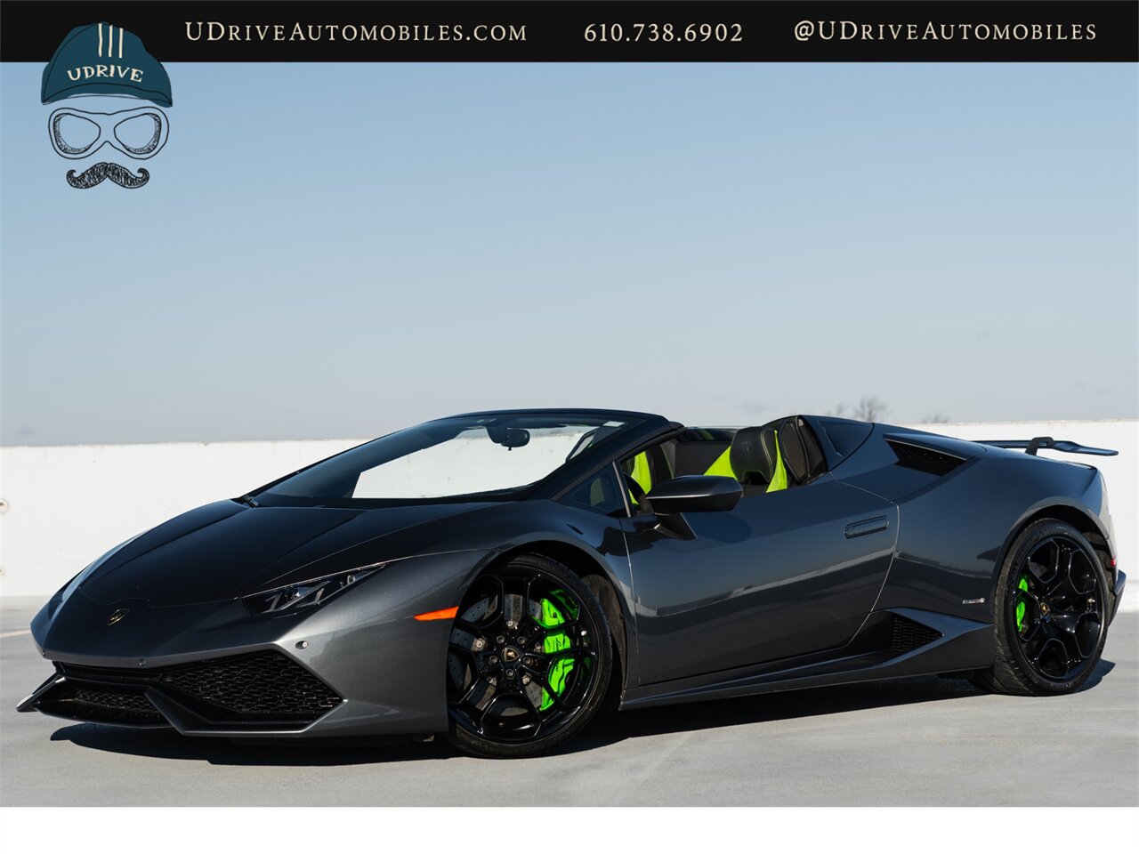 2016 Lamborghini Huracan LP 610-4 Spyder  1 Owner Fresh Service Lift System Sport Exhst Sportivo Verde Fauns Interior CCB Green Calipers RVC Dynamic Steer Full Body PPF - Photo 1 - West Chester, PA 19382