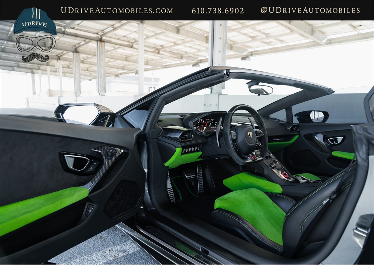 2016 Lamborghini Huracan LP 610-4 Spyder  1 Owner Fresh Service Lift System Sport Exhst Sportivo Verde Fauns Interior CCB Green Calipers RVC Dynamic Steer Full Body PPF - Photo 30 - West Chester, PA 19382