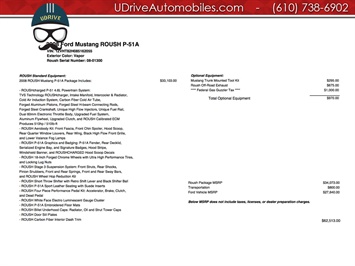 2008 Ford Mustang Roush P-51A 5k MIles 510hp 1 Owner 5 Speed  As New