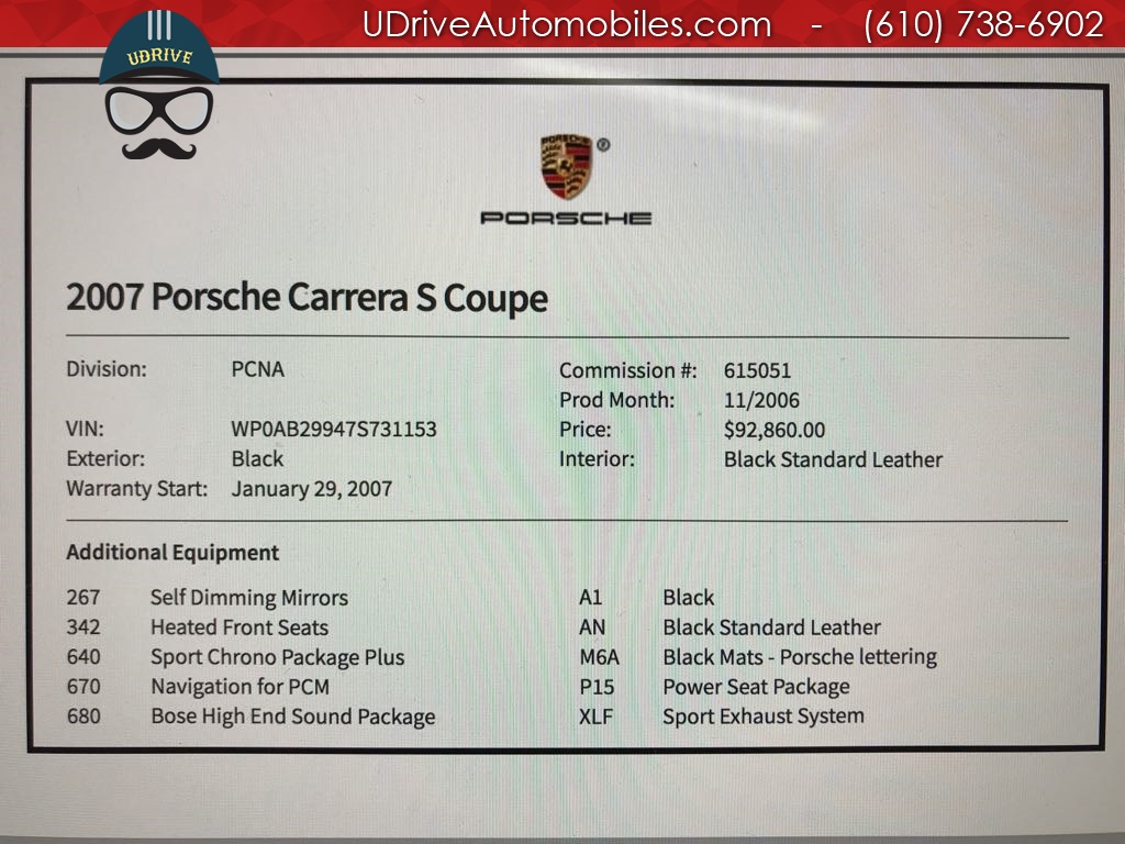 2007 Porsche 911 Carrera S 14k Miles 6 Spd Chrono Sport Exhaust   - Photo 2 - West Chester, PA 19382