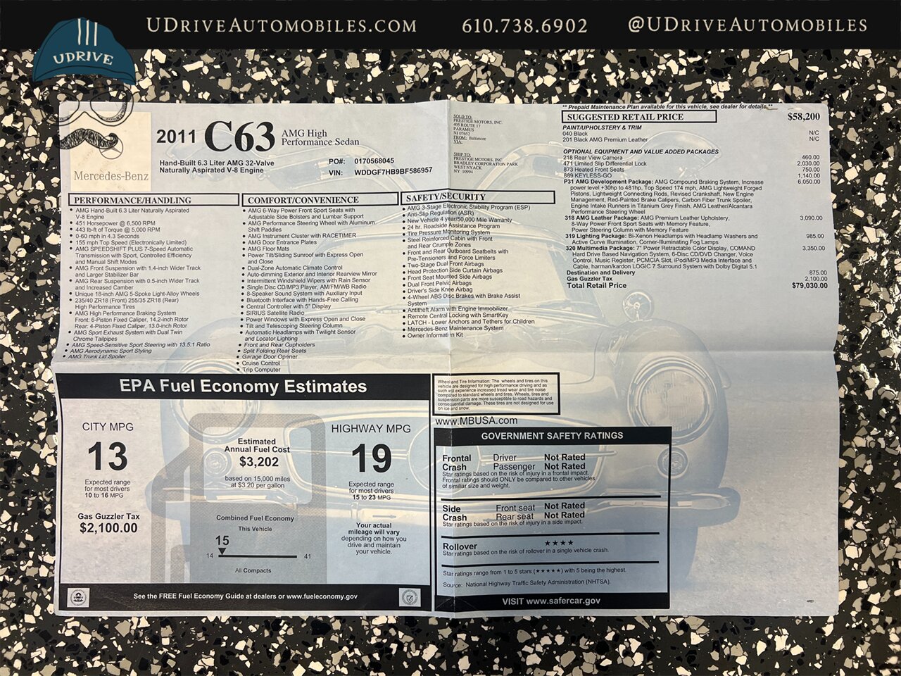 2011 Mercedes-Benz C 63 AMG P31 Development Pkg 481hp LSD Keyless Go Rear Cam AMG Lthr Pkg Multimedia Pkg 31k Miles - Photo 68 - West Chester, PA 19382
