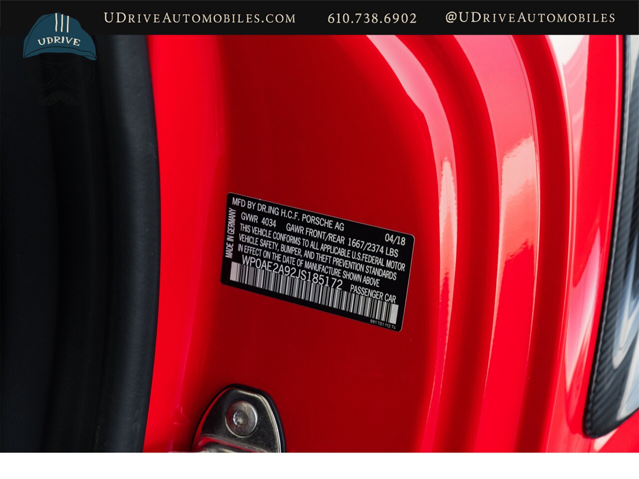 2018 Porsche 911 GT2 RS  Live on Cars & Bids Weissach Pkg FAL Mag Whls Lthr - Photo 71 - West Chester, PA 19382
