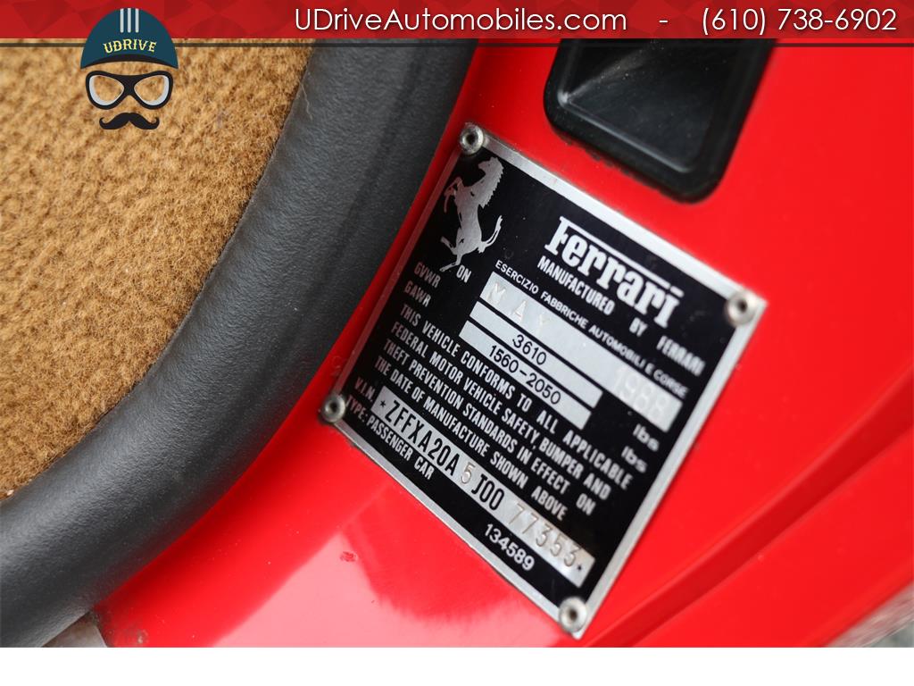 1988 Ferrari 328 88.5 GTS 5 Speed Service History Tubi   - Photo 41 - West Chester, PA 19382