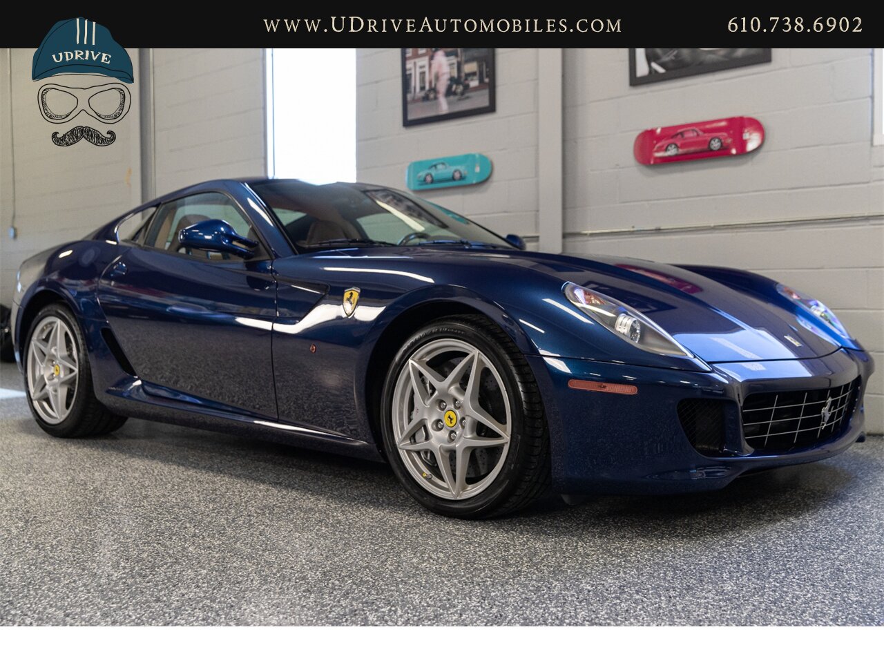 2007 Ferrari 599 GTB Fiorano Tour de France Blue 6k Miles  Ceramic Brakes Daytona Seats Shields Lthr Shelf MSRP $293k - Photo 9 - West Chester, PA 19382