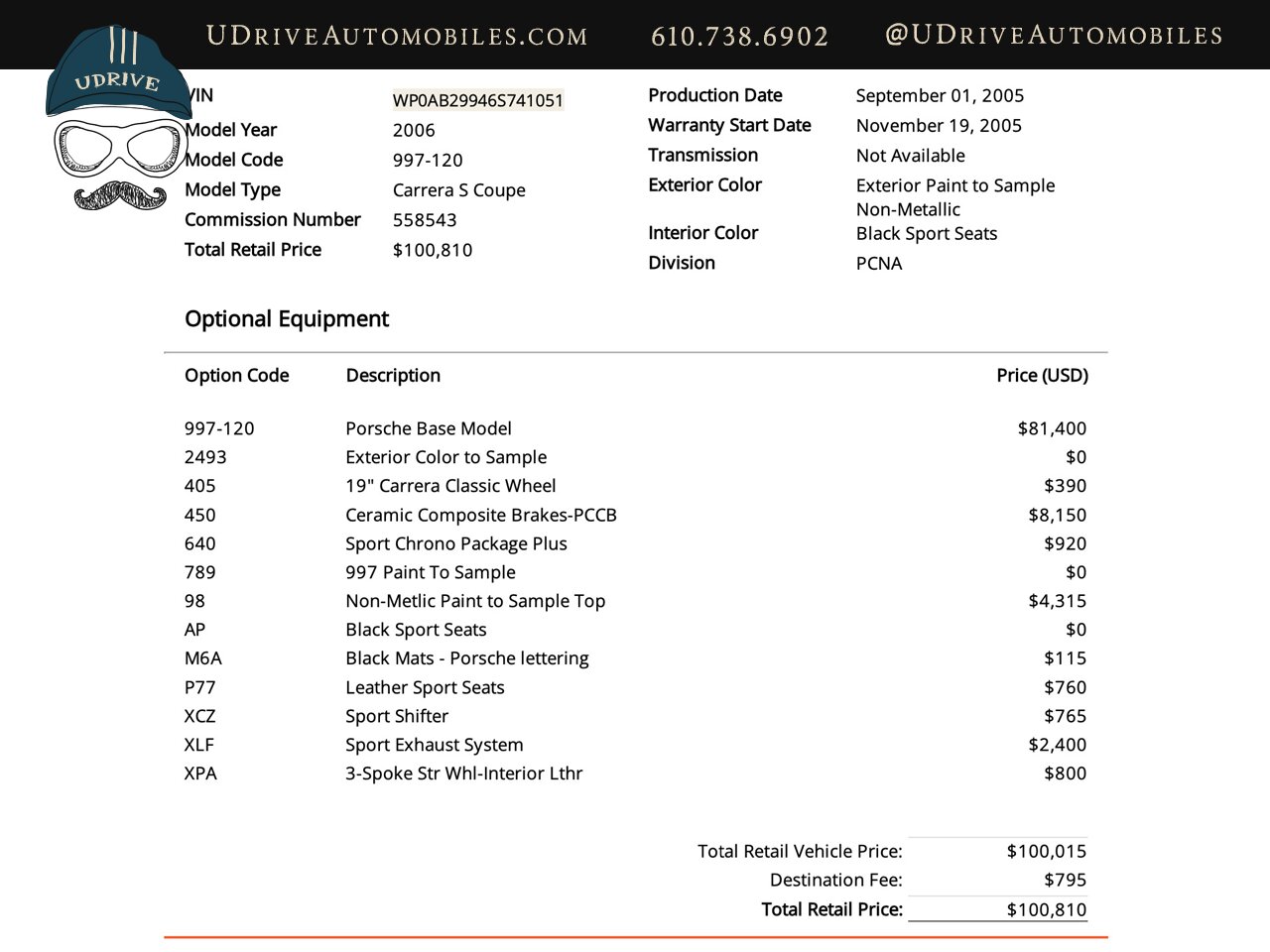 2006 Porsche 911 Carrera S  Paint to Sample Mexico Blue 6 Speed Manual PCCB Sport Seats Incredible Spec - Photo 2 - West Chester, PA 19382