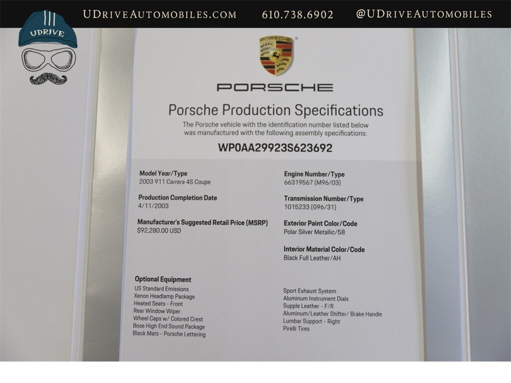 2003 Porsche 911 Carrera 4S 996 C4S 6 Speed 28k Miles Rare Color Sport Exhaust IMS Retrofit Service History - Photo 8 - West Chester, PA 19382