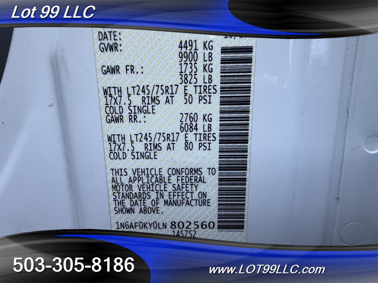 2020 Nissan NV 2500 HD SV CARGO VAN 1-Owner Aluma-Rack 5.6L V8   - Photo 45 - Milwaukie, OR 97267