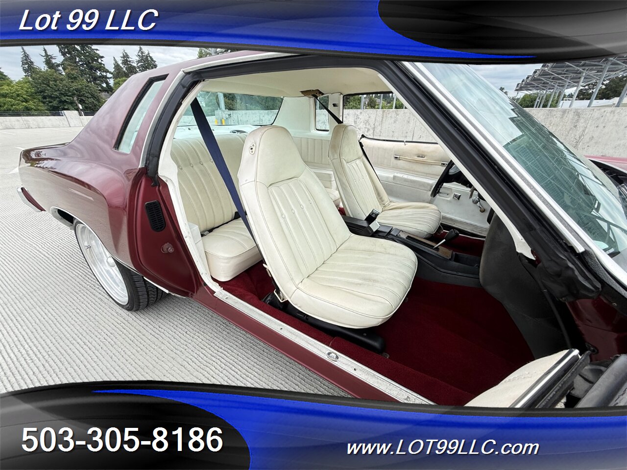 1976 Chevrolet Monte Carlo White Leather Bucket Seats   - Photo 14 - Milwaukie, OR 97267